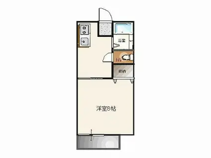 メゾンアコックス(1DK/2階)の間取り写真