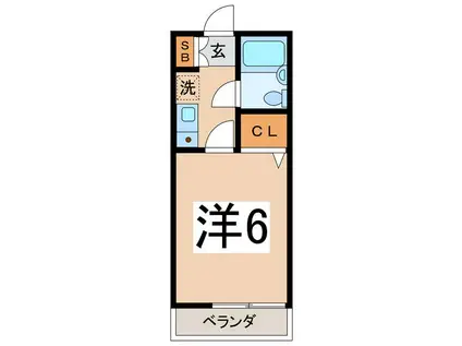 ボヌール三番館(1K/2階)の間取り写真