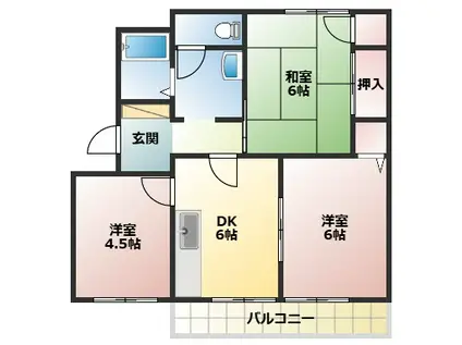 シーサイドハイツ(3DK/2階)の間取り写真