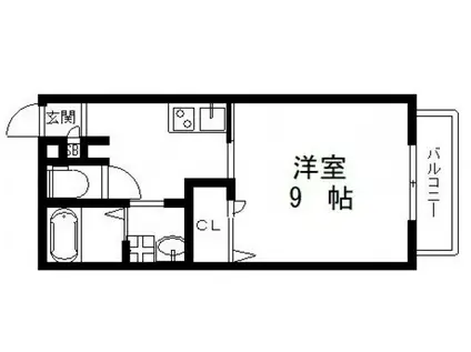 ル・プラトーII(1K/2階)の間取り写真