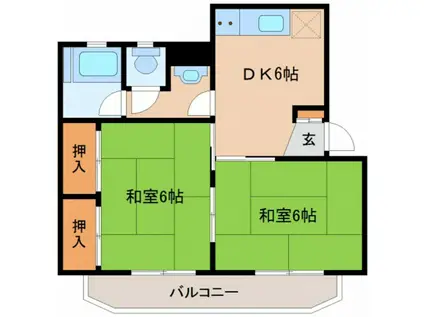 VISTA五日市(2DK/3階)の間取り写真