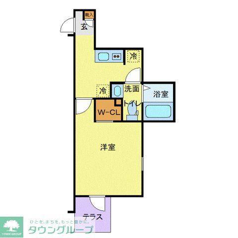 ラフィーナー松戸(1K/1階)の間取り写真