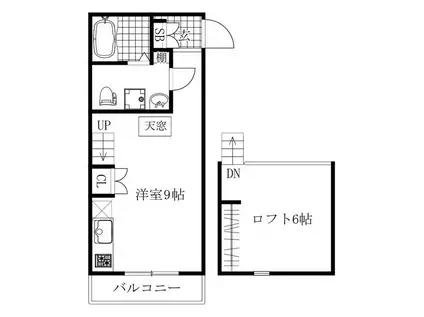 LE COCON 本星崎町II(ワンルーム/2階)の間取り写真