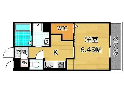 コンテネレッツァ枚方I(1K/1階)の間取り写真