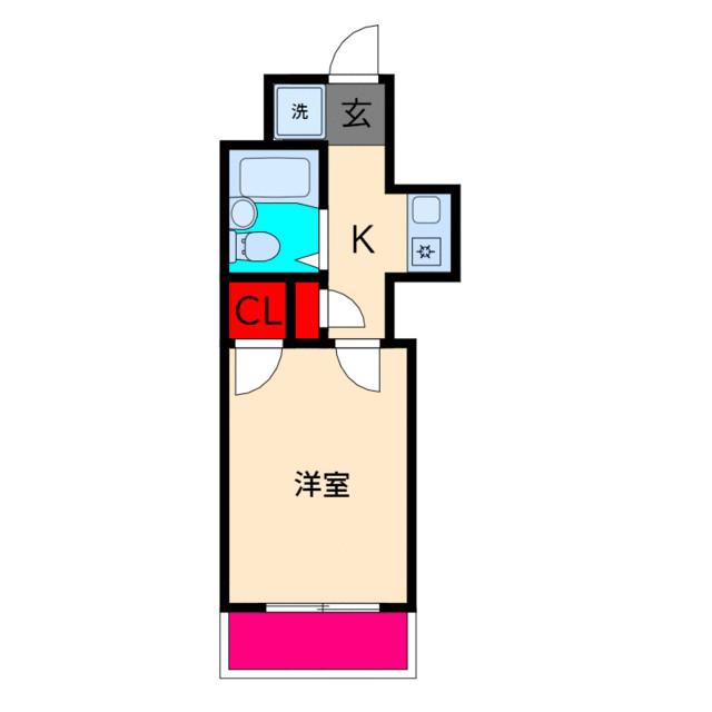 フレンドポート座間第2(1K/4階)の間取り写真