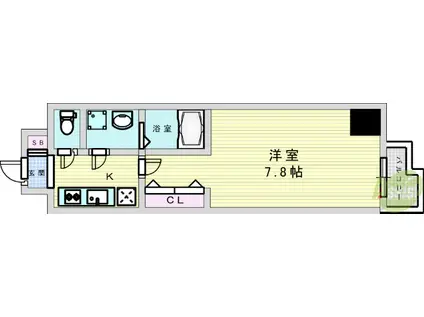 プレサンス新大阪ザ・デイズ(1K/6階)の間取り写真