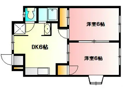 レジデンス・デ・シャイロ(2DK/2階)の間取り写真