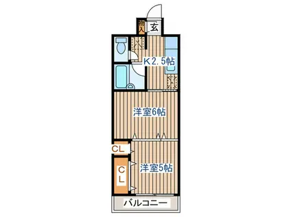 リッツコート泉中央(2K/5階)の間取り写真