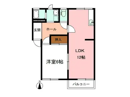 タウニィ石田(1LDK/1階)の間取り写真