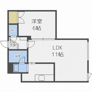 OMレジデンス山の手(1LDK/3階)の間取り写真