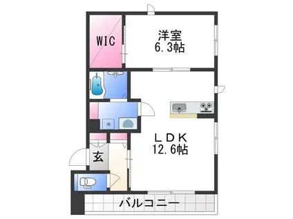 ハルミエールII(1LDK/2階)の間取り写真