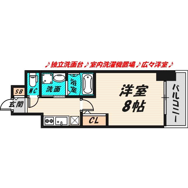 エステムコート大阪関目(1K/3階)の間取り写真