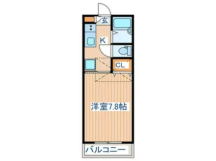 ティエラ岡田(1K/1階)の間取り写真