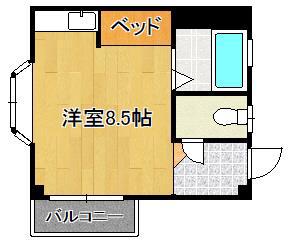第2コーポあけみ(ワンルーム/4階)の間取り写真
