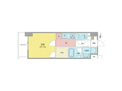 ロイヤルアンコール(1K/7階)の間取り写真