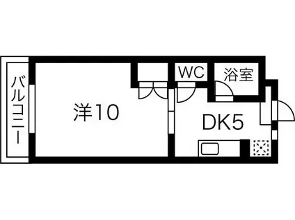 マンション・オアシスII(1DK/2階)の間取り写真