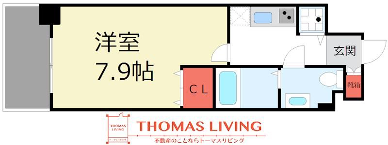 スカイコート博多駅前(1K/5階)の間取り写真