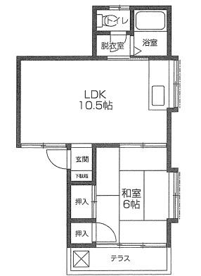 レイサイドコーポ(1LDK/2階)の間取り写真