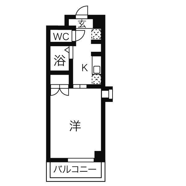 エトワール烏森(1K/3階)の間取り写真