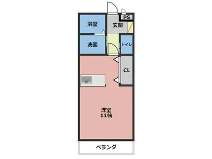 近鉄名古屋線 伊勢中川駅 徒歩8分 3階建 築17年(ワンルーム/1階)の間取り写真