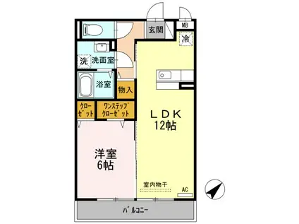 サンセッテ21(1LDK/2階)の間取り写真