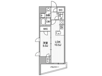 シーズンフラッツ大井町(1LDK/13階)の間取り写真