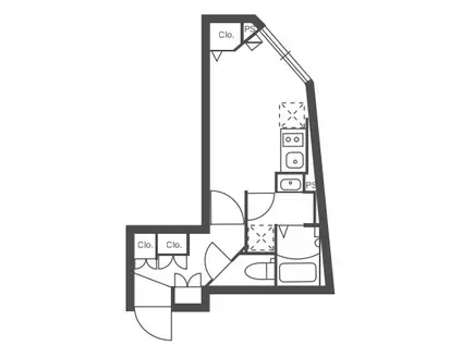 ルネサンスコート不動前(ワンルーム/3階)の間取り写真