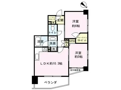 クリオ東久留米駅前(2LDK/5階)の間取り写真