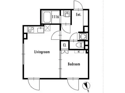 GRANPASEO市谷仲之町 グランパセオ市谷仲之町(1LDK/3階)の間取り写真
