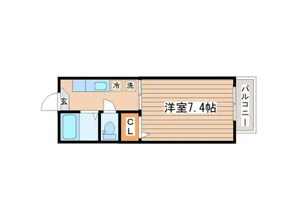 レストファミール(1K/1階)の間取り写真