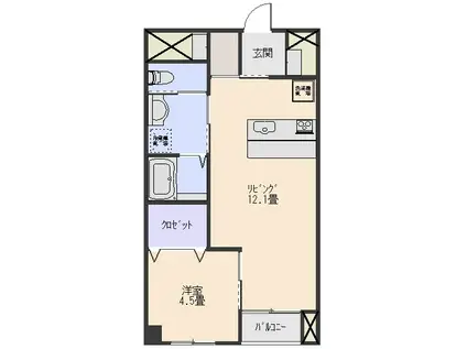 セントレアVII(1LDK/5階)の間取り写真