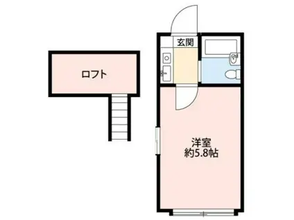 プラザ・ドゥ・エボリ(1K/2階)の間取り写真