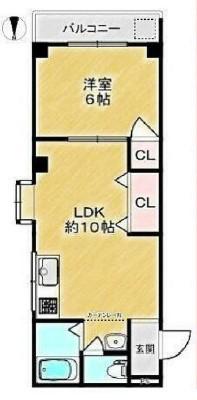 エスポワール白鷺(1LDK/1階)の間取り写真