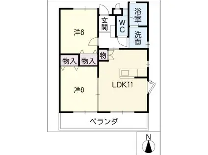 PATRIA(2LDK/1階)の間取り写真