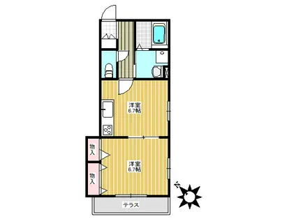 有邦ヒルズ(1DK/1階)の間取り写真