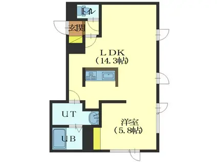 LICHT NULL リヒトヌル(1LDK/1階)の間取り写真