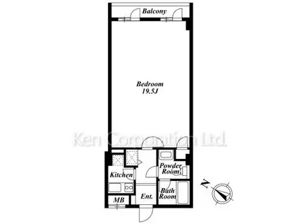 H&M南青山(ワンルーム/2階)の間取り写真