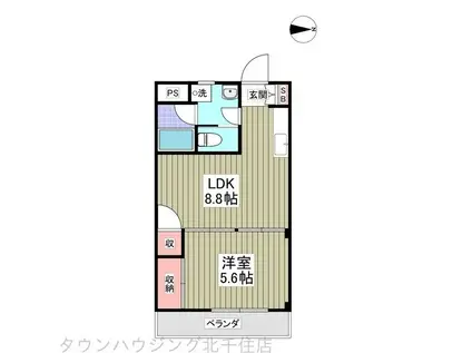 エムアールコーポ(1LDK/2階)の間取り写真