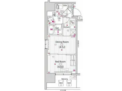 ガーラ・プレシャス川崎西口(1DK/5階)の間取り写真