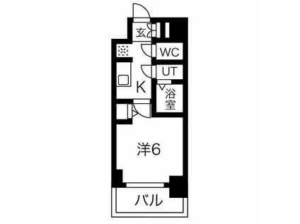 メイクス今池PRIME(1K/11階)の間取り写真