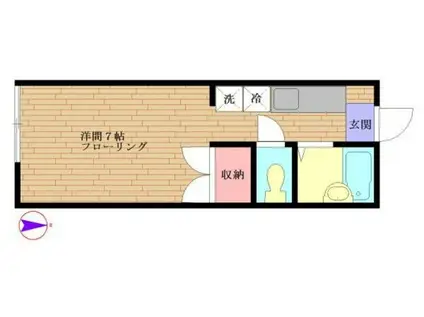 ベルメゾン88(1K/1階)の間取り写真