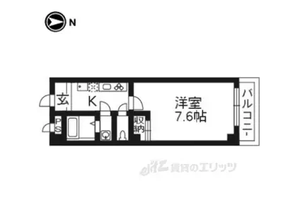 G・F東本願寺(1K/4階)の間取り写真