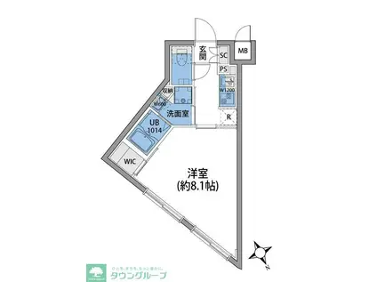 ルネサンスコート桜新町(1K/4階)の間取り写真