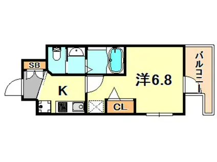 エステムコート神戸ハーバーランド前VIIレーベル(1K/7階)の間取り写真