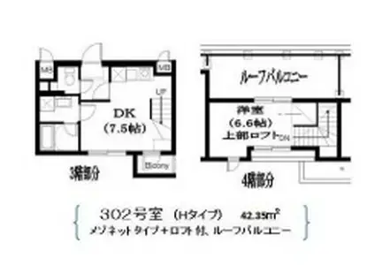 RESIDENCE NAKAMEGURO レジデンス中目黒(1DK/3階)の間取り写真
