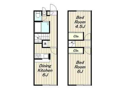 レオパレスさがみ(2DK/1階)の間取り写真