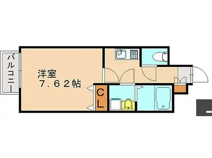 レスプリ メゾンデリス(1K/4階)の間取り写真