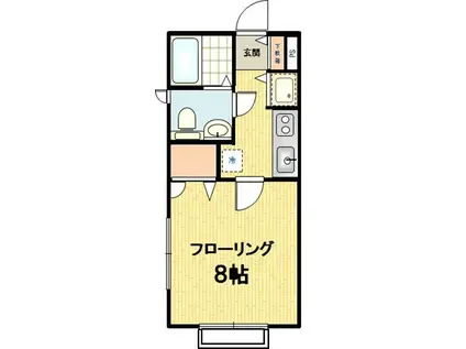 カーサブラン(1K/2階)の間取り写真