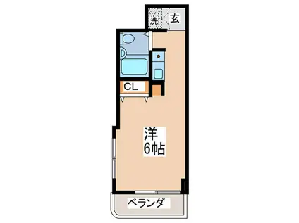 ジュネパレス相模原K(ワンルーム/2階)の間取り写真