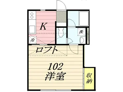 ビューバレー大学南(1K/2階)の間取り写真